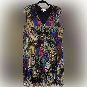 Dressbarn Vibrant Patchwork Blouse